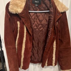 Rue 21 Leather Jacket with fur collar